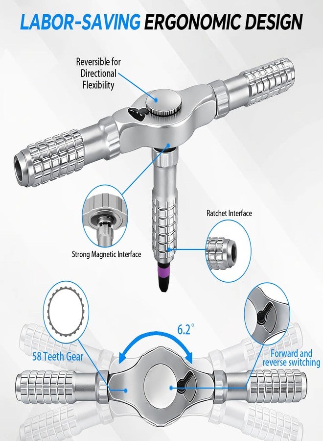 SEARART Ratchet Screwdriver Set: 66 in 1 Magnetic Screwdriver Sets, S2 Steel Bits, Portable for Precision Electrical Repair, Computers, Bicycles - Suitable for Repairmen, DIY Enthusiasts, Home Users - Image 3