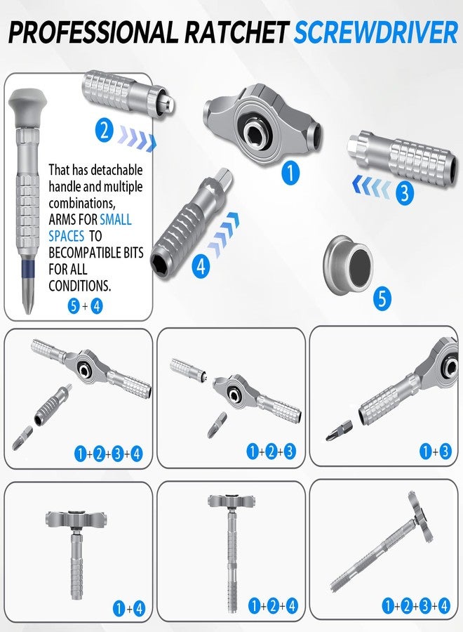SEARART Ratchet Screwdriver Set: 66 in 1 Magnetic Screwdriver Sets, S2 Steel Bits, Portable for Precision Electrical Repair, Computers, Bicycles - Suitable for Repairmen, DIY Enthusiasts, Home Users - Image 4