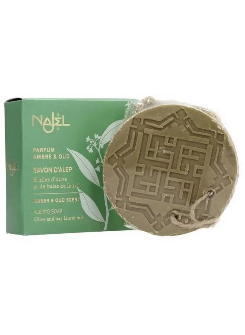 najel Aleppo Soap With Amber & Oud Scent 150G - Image 2