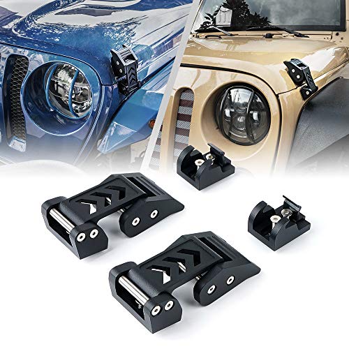 Xprite Aluminum Hood Latches Catch Kit for Jeep Wrangler JK JKU 20072018  20182021 Jeep Wrangler JL JLU Gladiator JT  Pair