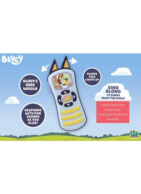 eKids Bluey Toy Remote Control for Toddlers with Built-in Music and Sound Effects, Musical Toy for Fans of Bluey Toys