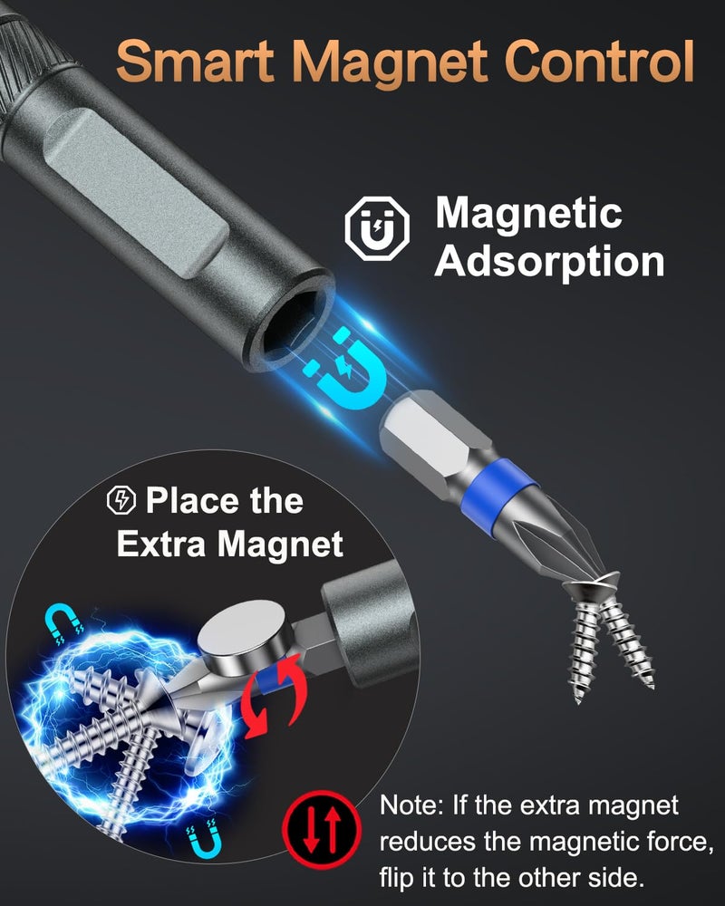 Bomivoi 74 in 1 Magnetic Screwdriver Set, Multi Bit Ratchet Screwdriver Set with Detachable Handle, Repair Tool Kit for Furniture, Precision Electrical Appliance, Bicycle, Ring Doorbell, DIY, Watch - Image 5