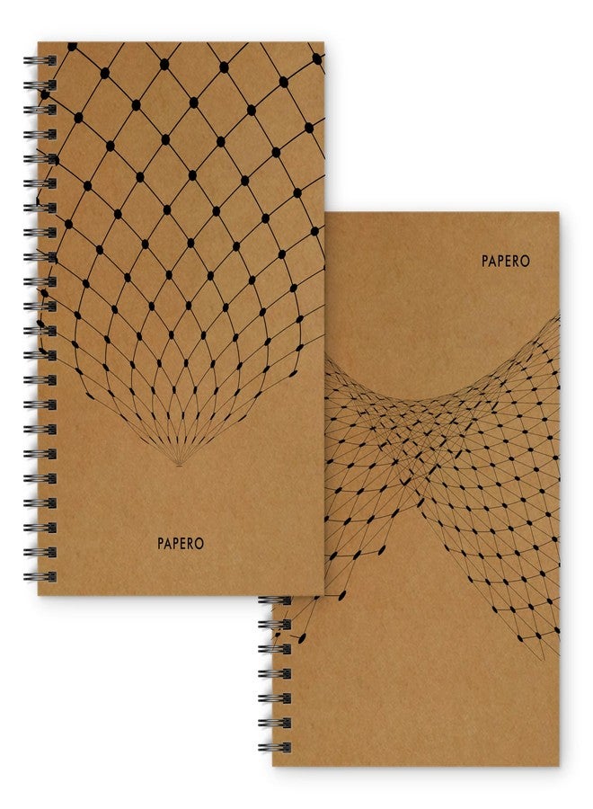 PaperO A5 80 GSM Dot Grid Notebook | 5MM Dot Design | A5 Size (21.0 x 14.5 cm) | Ideal for Architects & Designers | Kraft Cover | 100 Pages | DOT Design 2 | Pack of 2 - Image 1