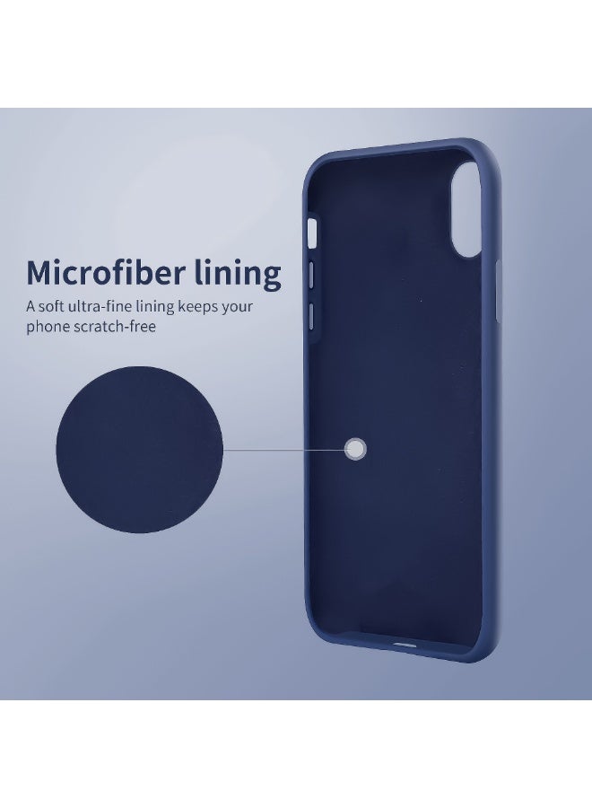 جراب متوافق مع iPhone XR مقاس 6.1 بوصة، جراب هاتف نحيف من السيليكون السائل بأربع طبقات من المطاط الهلامي الناعم المقاوم للصدمات مع بطانة من الألياف الدقيقة المضادة للخدش (أزرق ملكي) - Image 3