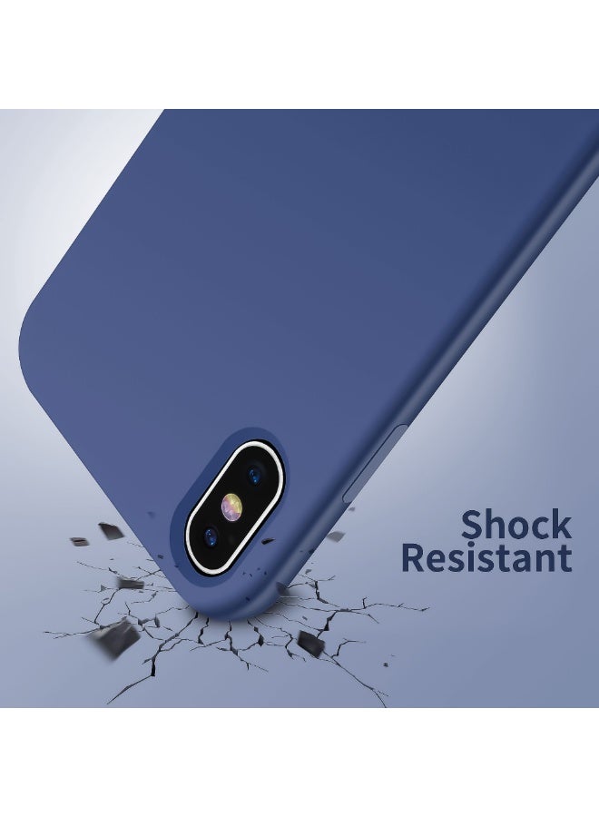 جراب متوافق مع iPhone XR مقاس 6.1 بوصة، جراب هاتف نحيف من السيليكون السائل بأربع طبقات من المطاط الهلامي الناعم المقاوم للصدمات مع بطانة من الألياف الدقيقة المضادة للخدش (أزرق ملكي) - Image 4