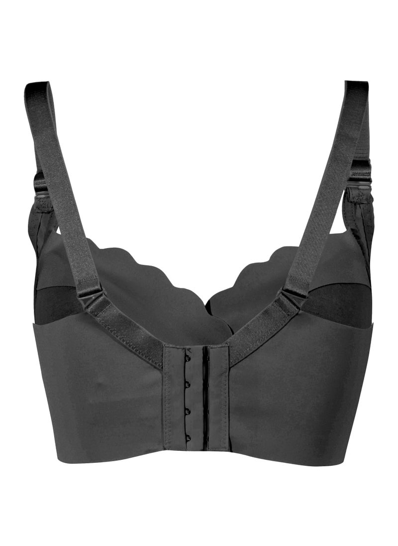 Okus - Elegant Seamless Maternity And Nursing Bra - Black - X Large - Image 1
