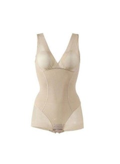 HALAMODO Women's Bodysuits, Breathable Body Shaper, V-neck Lace Thong Shapewear Bodysuit, Slimming Full Comfortable Waist Training Corset  - Image 1