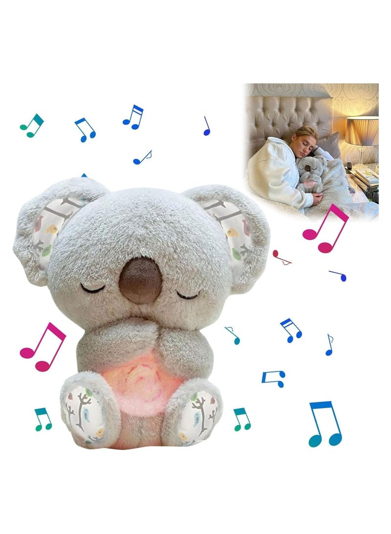 Plush Cuddly Toy, The Relief Koala Breathing, Anxiety Relief Koala Breathing, Portable Plush Baby Toy with Sensory Details Music Lights & Rhythmic Breathing Motion - Image 1