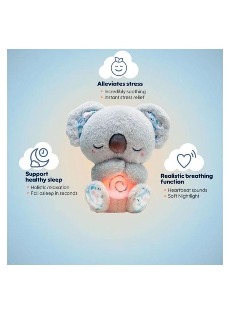 Plush Cuddly Toy, The Relief Koala Breathing, Anxiety Relief Koala Breathing, Portable Plush Baby Toy with Sensory Details Music Lights & Rhythmic Breathing Motion - Image 4