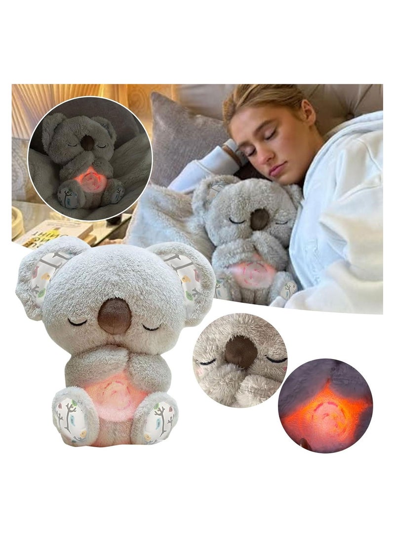 Plush Cuddly Toy, The Relief Koala Breathing, Anxiety Relief Koala Breathing, Portable Plush Baby Toy with Sensory Details Music Lights & Rhythmic Breathing Motion - Image 2