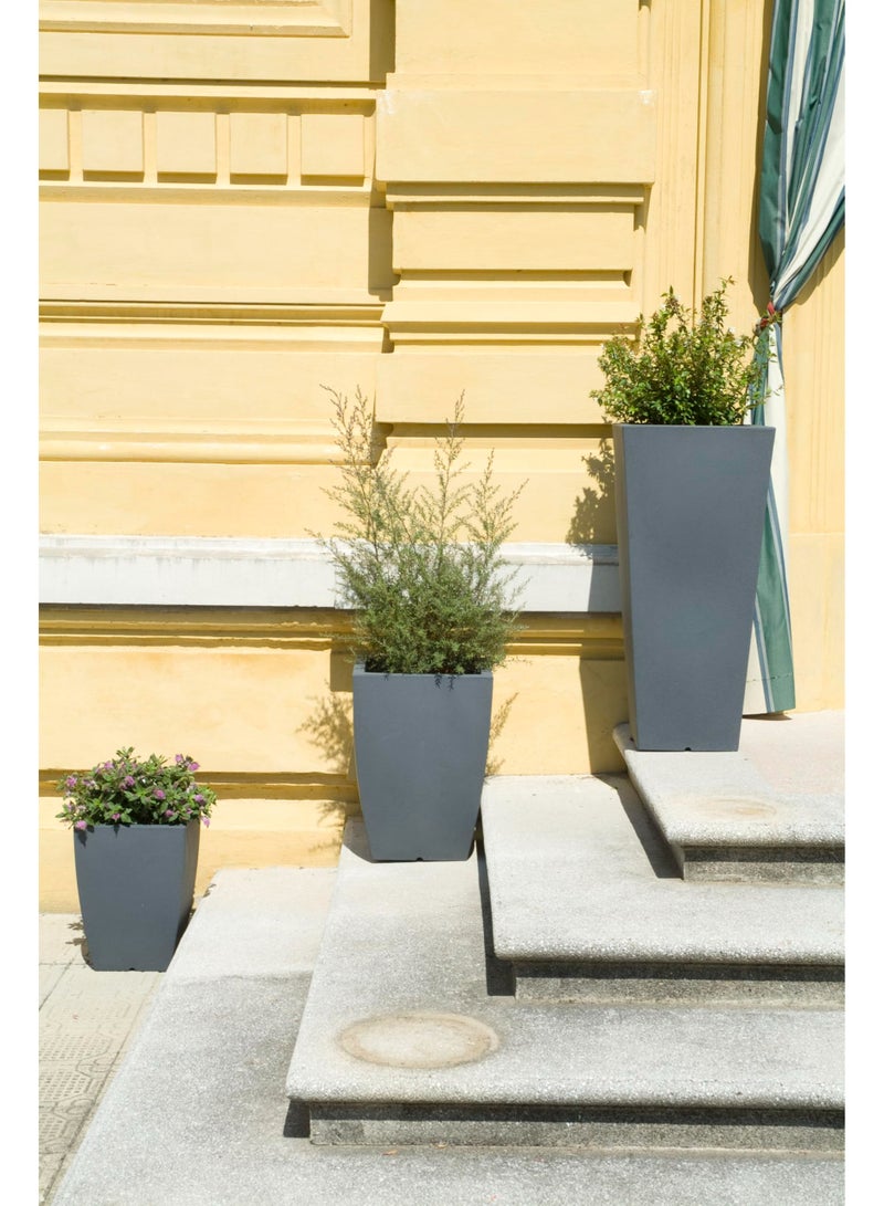 أيدل إناء زرع كبير طوله 36x36x50 سم – وعاء زينة حديث للج indoors والخارج – وعاء زهري خفيف الوزن ومتين للنباتات والأشجار - صنع في إيطاليا - بواسطة إيدل - Image 3