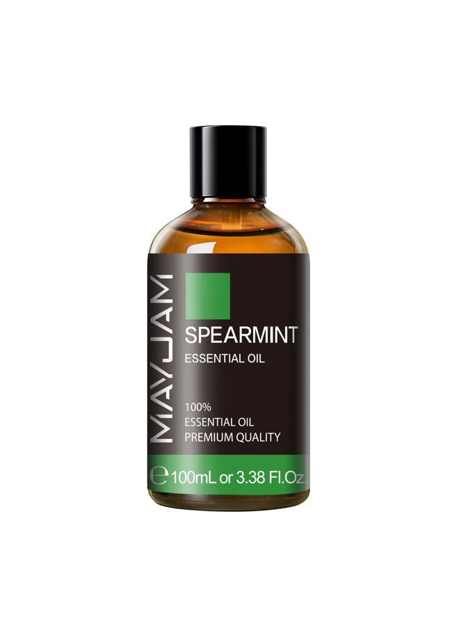 MAYJAM Spearmint Essential Oil, MAYJAM Pure Essential Oils for Diffusers, 3.38FL.OZ/100ML Large Volume Spearmint Oil for Facial Hair with Premium Glass Dropper - Image 2