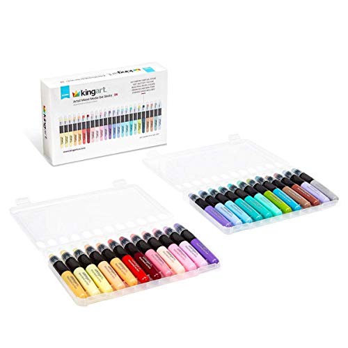 KINGART Pastel GEL STICK Set, Artist Pigment Crayons, 24 Unique Colors, Water Soluble, Creamy, and Odorless, Use on Paper, Wood, Canvas and more - Image 4