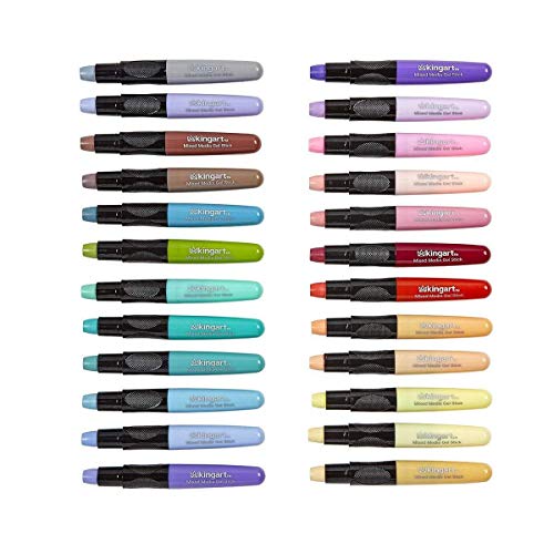 KINGART Pastel GEL STICK Set, Artist Pigment Crayons, 24 Unique Colors, Water Soluble, Creamy, and Odorless, Use on Paper, Wood, Canvas and more - Image 2