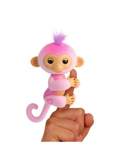 Fingerlings 2023 New Interactive Baby Monkey Reacts to Touch - 70+ Sounds & Reactions - Harmony (Pink)