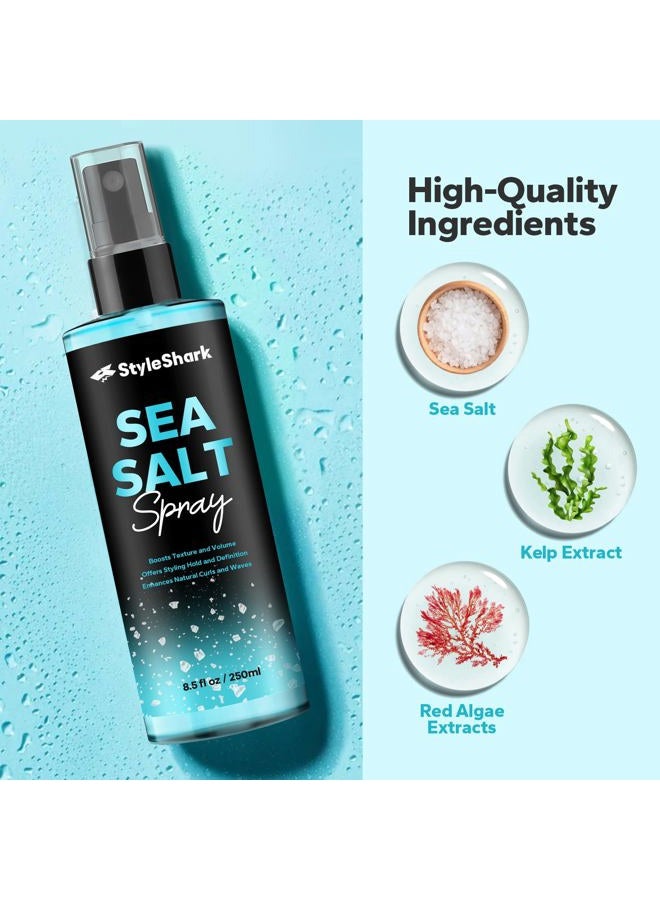 StyleShark Sea Salt Spray for Hair Men & Women (8.5 Fl Oz), Sea Salt Spray for Men, Beach Wave & Volumizing Texturing Sprays to Add Volume & Texture - Image 2