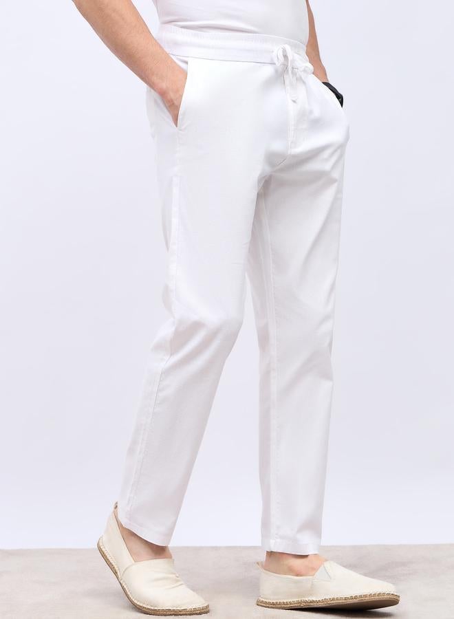 Styli Cotton Slub Textured Relaxed Fit Trousers - Image 3