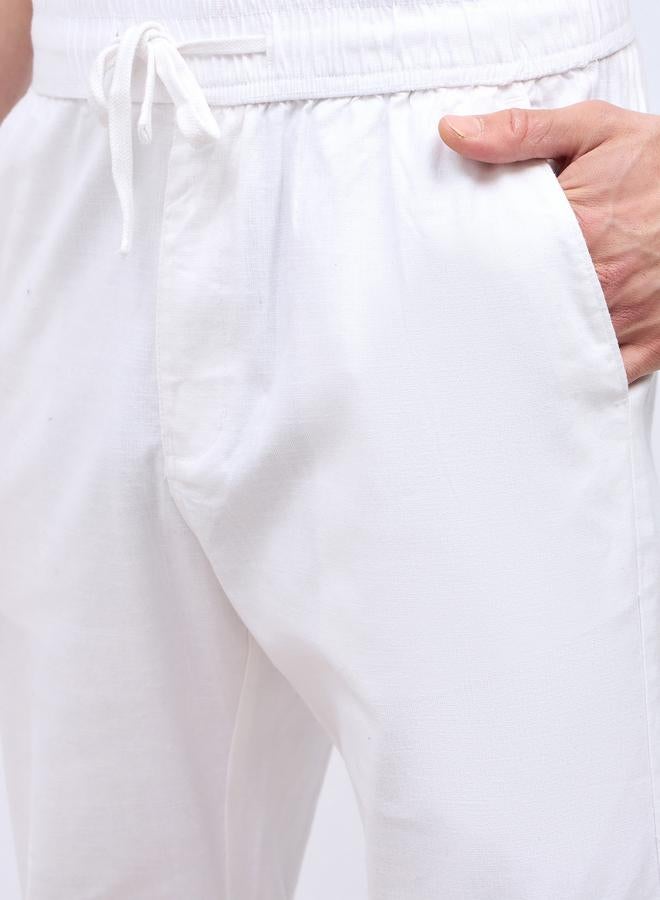 Styli Cotton Slub Textured Relaxed Fit Trousers - Image 4