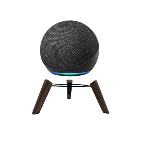 Taojavin Real Wooden Tripod Stand for Alexa Echo Dots 4th Gen5th Gen Wood Stand Holder with Metal Frame and Silicone pod Feets Secure Stable Wooden Mount Holder for Echo Dot Accessories only Stand - Image 1