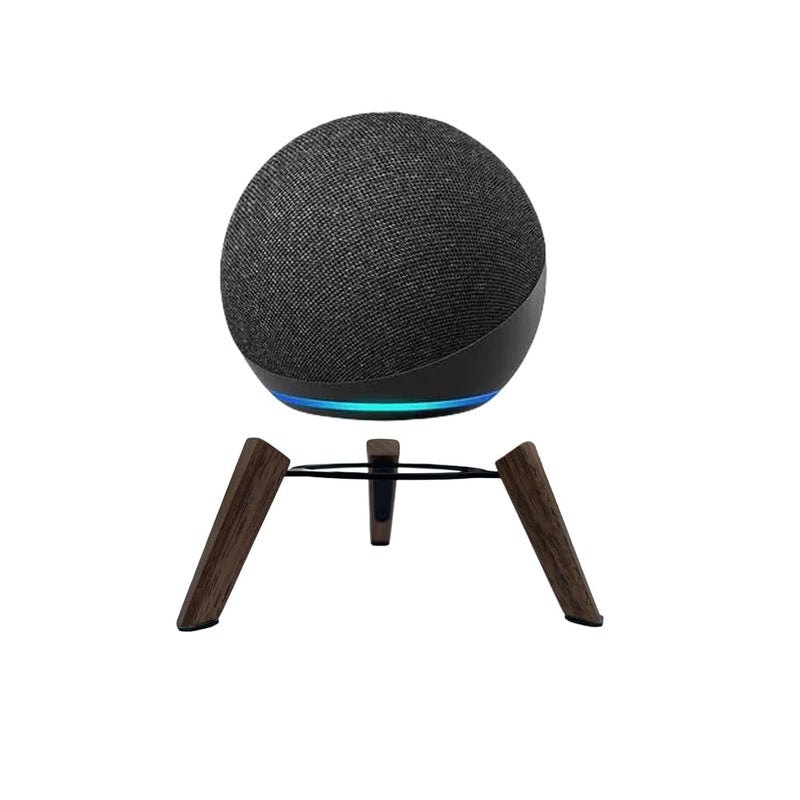 Taojavin Real Wooden Tripod Stand for Alexa Echo Dots 4th Gen5th Gen Wood Stand Holder with Metal Frame and Silicone pod Feets Secure Stable Wooden Mount Holder for Echo Dot Accessories only Stand - Image 2