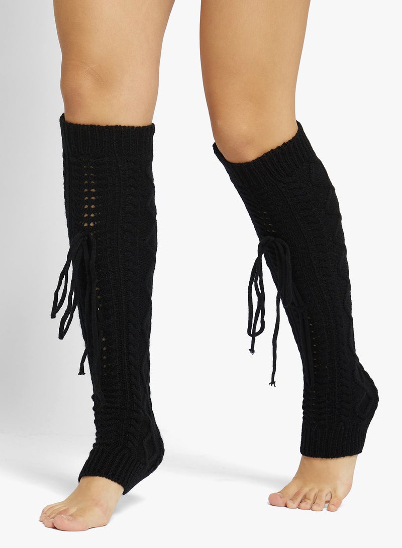 جينجر مدفأة ساق بنقشة نقطية فوق الركبة - Image 1