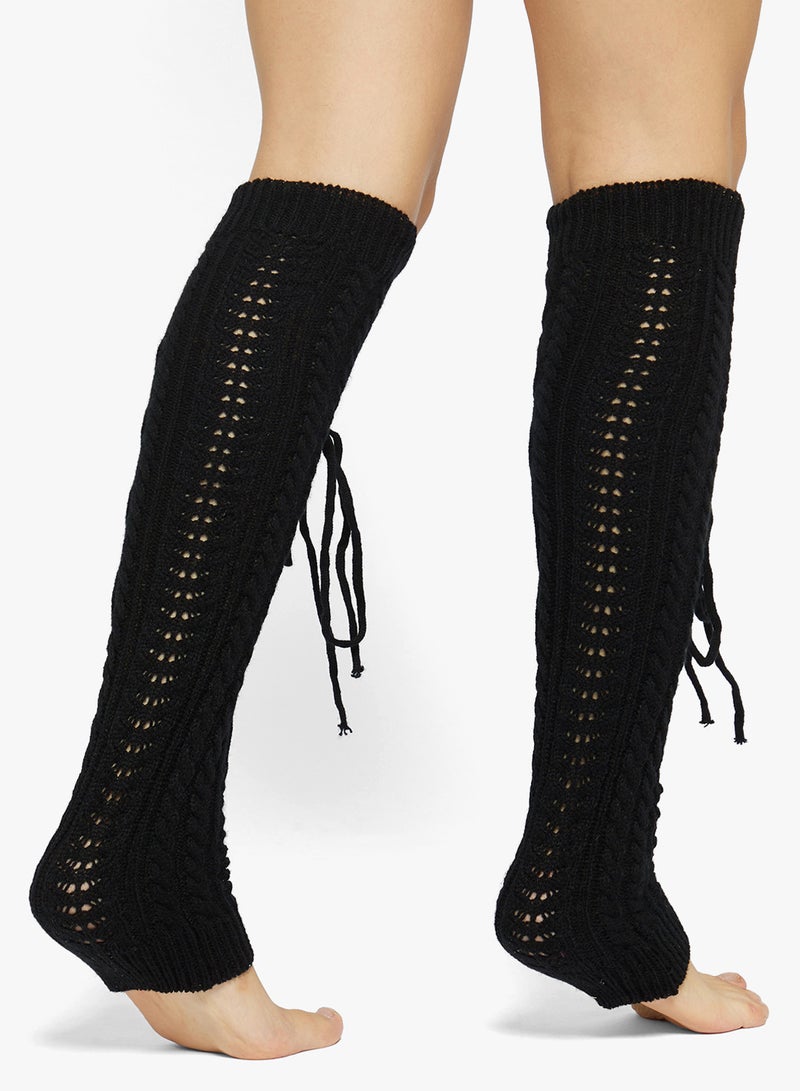 جينجر مدفأة ساق بنقشة نقطية فوق الركبة - Image 2