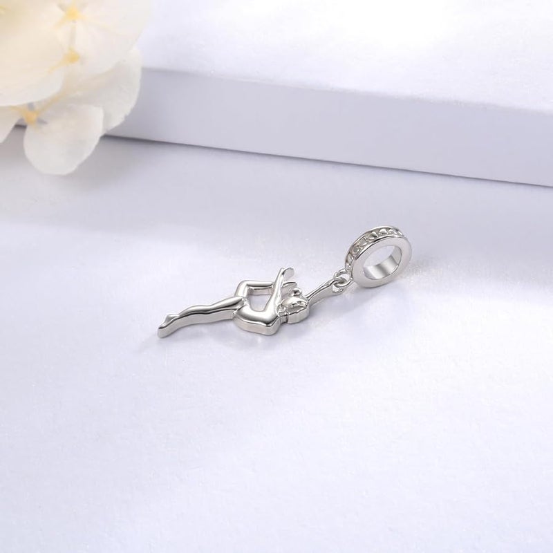 Sariel Gymnastics Charms for Necklace Bracelet 925 Sterling Silver Gymnast Bead Jewelry Gifts Teens Girls Women Daughter - Image 3