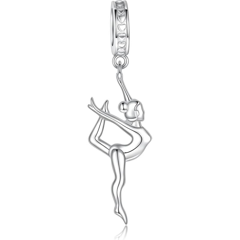Sariel Gymnastics Charms for Necklace Bracelet 925 Sterling Silver Gymnast Bead Jewelry Gifts Teens Girls Women Daughter - Image 1