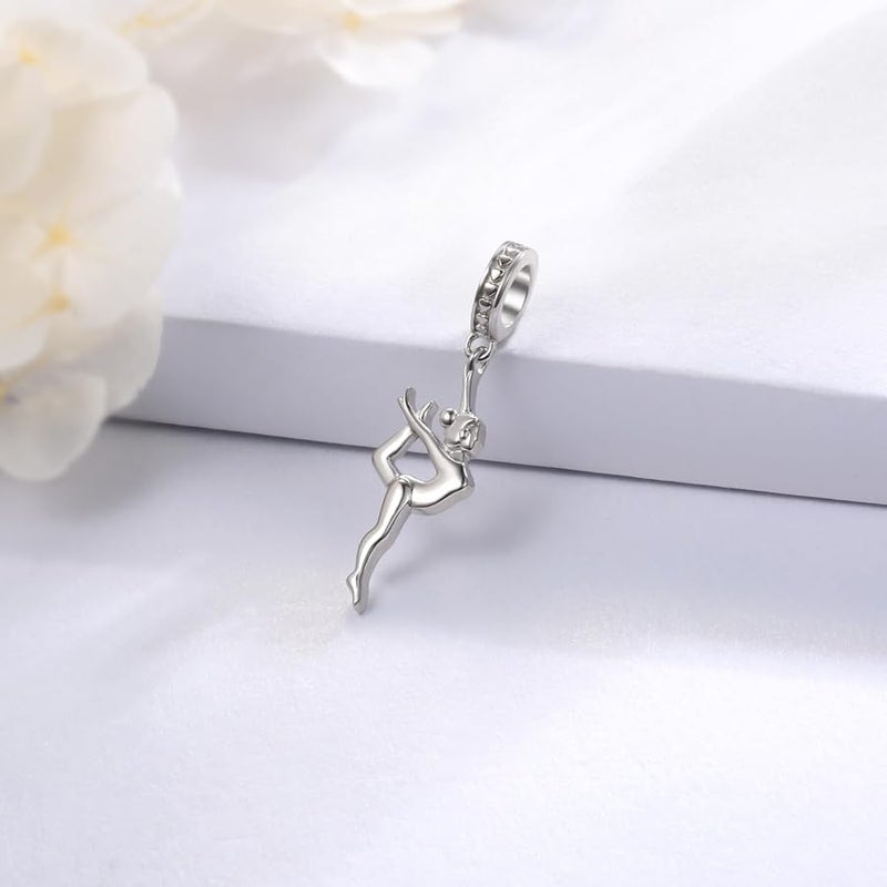 Sariel Gymnastics Charms for Necklace Bracelet 925 Sterling Silver Gymnast Bead Jewelry Gifts Teens Girls Women Daughter - Image 2