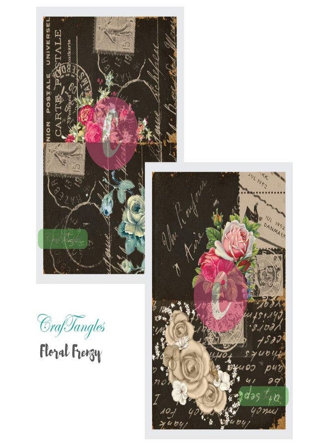CrafTangles Decoupage Paper Pack - Floral Frenzy (A4) - 4 Sheets - Image 4