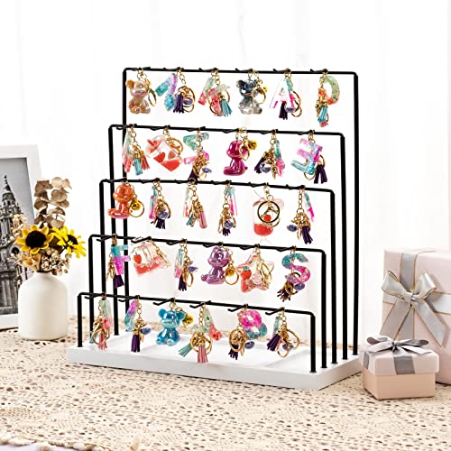 DGWJSU Earring Display Stands for Selling, Earring Rack Display Holder Stand, Jewelry Display for Selling Earring Cards, Bracelets, Hair Accessories, Rings, Necklaces (White Wood, Common Size) - Image 3