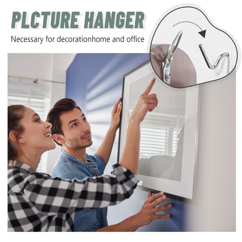 FURHUA 20pcs Super Hook Picture Hangers and Office Pack, Drywall Hooks for Hanging Pictures, Wall Hooks, Picture Hangers, Picture Hanging Kitï¼ŒHang Art, Clock, Shelves, Mirrors - Image 5