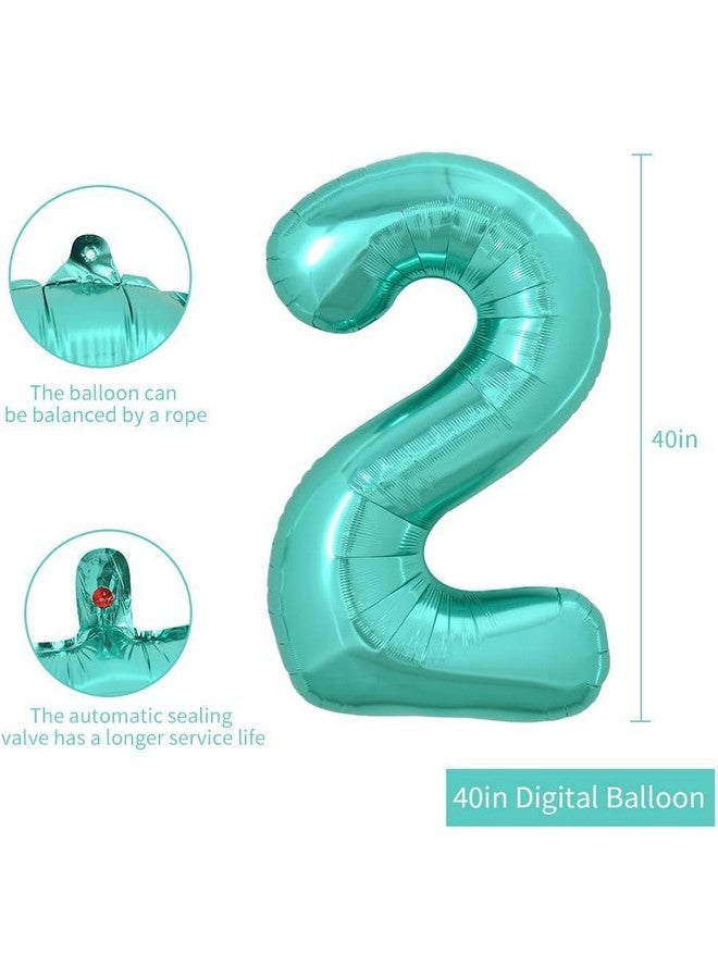 TONIFUL 40 Inch Large Teal Blue Number 12 Balloons Giant Digital 12 Or 21 Helium Balloons, Foil Mylar Big Number Balloons For 12Th Or 21St Birthday Party 12Th Or 21St Anniversary Supplies Decorations - Image 2