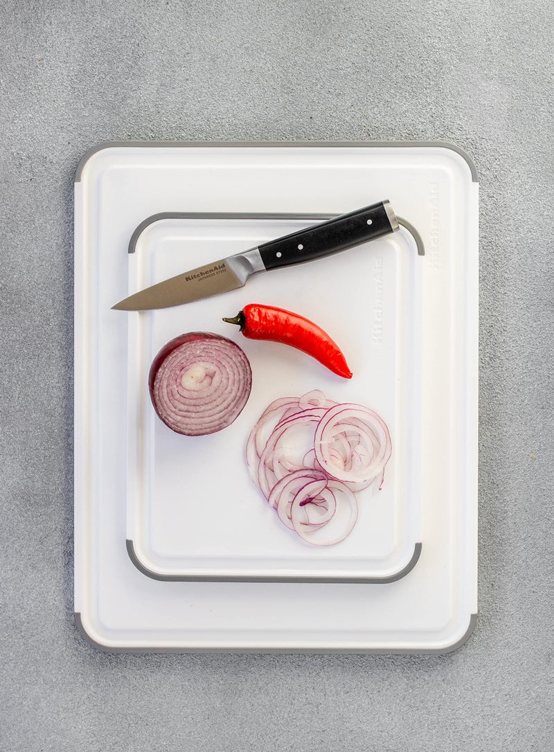 KitchenAid Classic Non-Slip, BPA-Free and Non-Absorbent Polypropylene Cutting Board with Perimeter Trench, 8" x 10" - Image 4