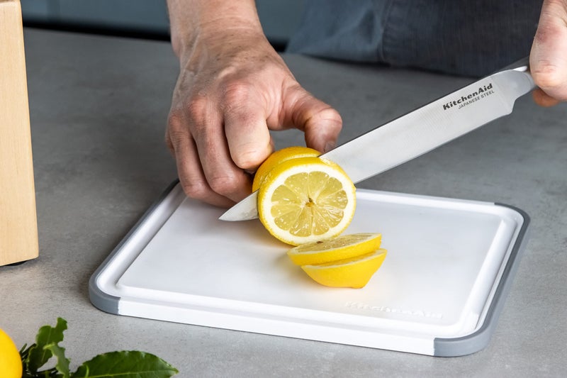 KitchenAid Classic Non-Slip, BPA-Free and Non-Absorbent Polypropylene Cutting Board with Perimeter Trench, 8" x 10" - Image 3