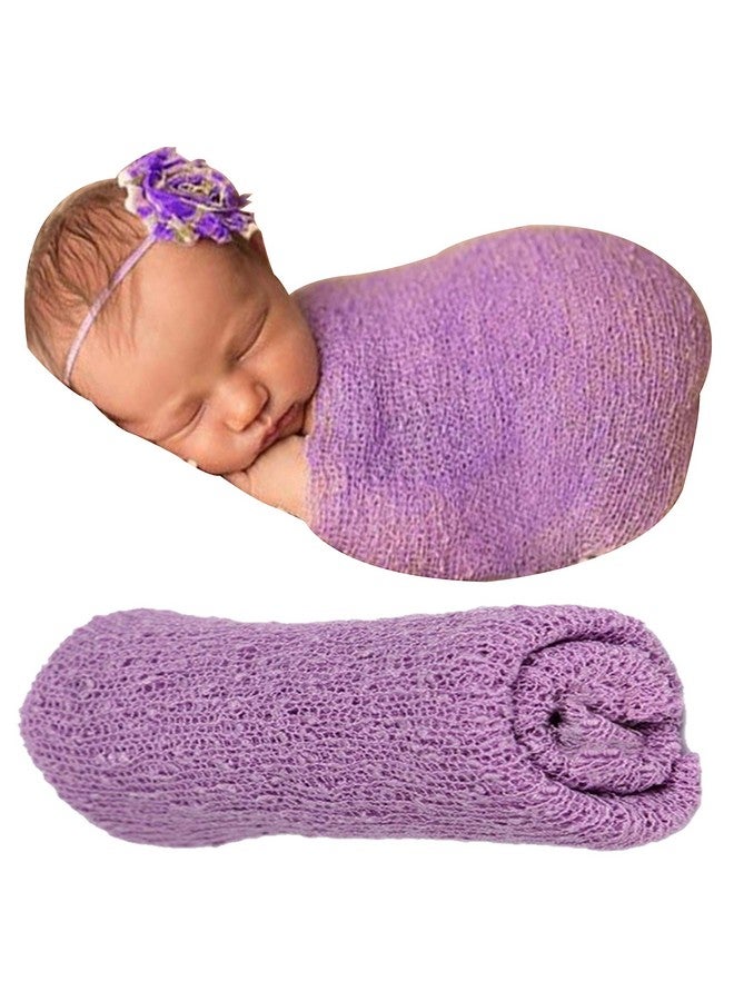 BabyMoon Baby Wrap Photography Props Stretch Without Wrinkle, Anti-Pilling, Breathable Blanket Swaddle Wrap (Purple) - Image 1