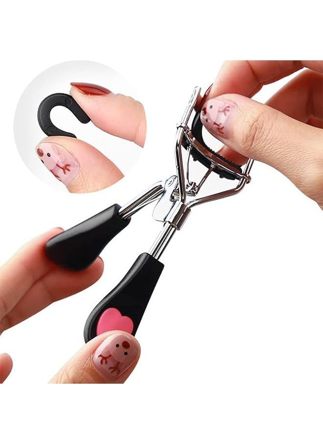 JS Eyelash Handle Clip with Comb, Heart Tweezers, Eyelash Curling Clip, Eye Beauty  - Image 4