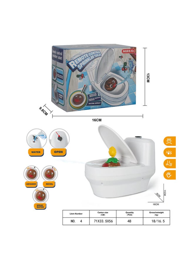 Remote Control Mouse Remote Control Water Spray Toilet Car Trick Funny Funny Internet Celebrant Cat Pet Decompression Remote Control Toy-Color:Remote Control Water Spray Toilet Sealed Box  - Image 1