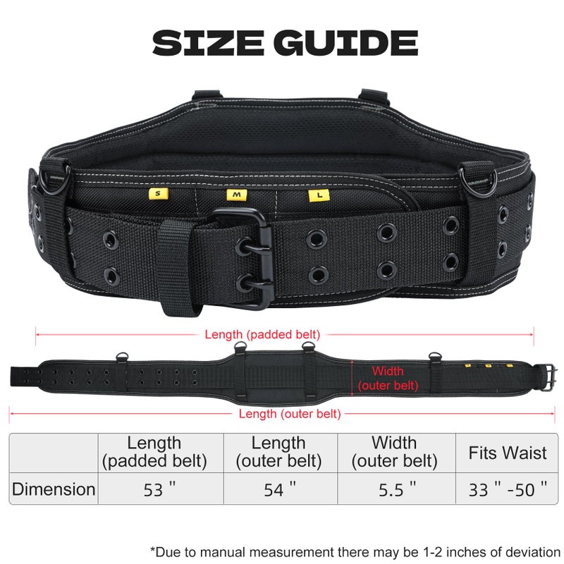 MELOTOUGH Professional Tool Belt with Suspenders Carpenter Tool Belt Combo Organizer Tools Pouch Suspenders with 32 Pockets and Loops fits 34"-48"Waist - Image 4