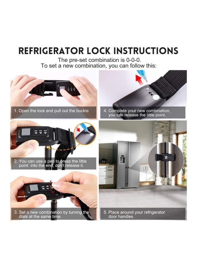 Y&D Multi-Functional Child Safety Refrigerator And Cabinet Lock Black  - Image 3