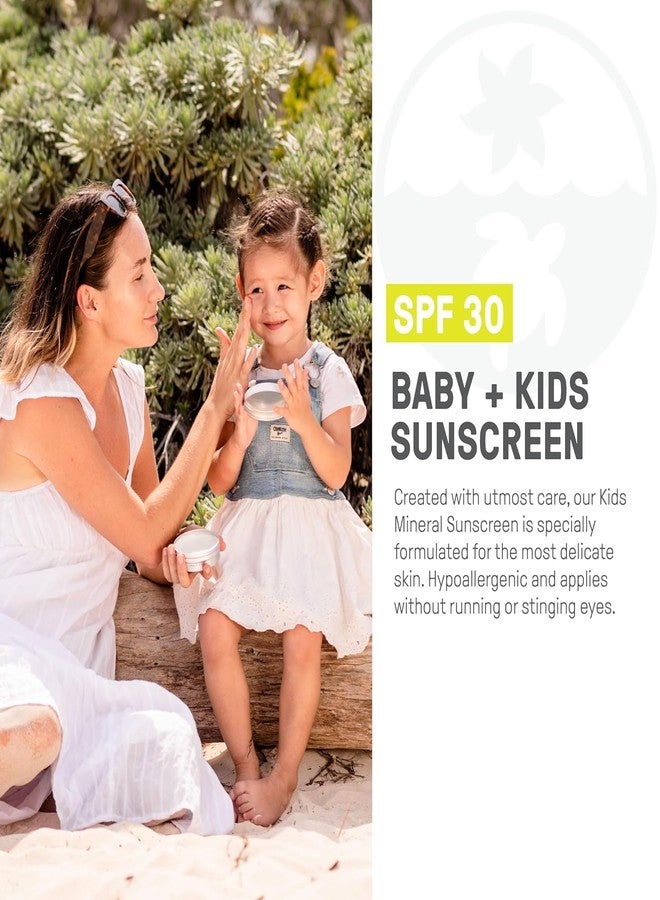 Raw Elements Baby & Kids SPF 30 Organic Sunscreen Tin, Non-Nano Zinc Oxide, Reef-Safe, Cruelty-Free, Gluten & Nut Free, W/Face and Body Mineral Sunscreen Tin, Water Resistant, Plastic Free, 3 oz - Image 2