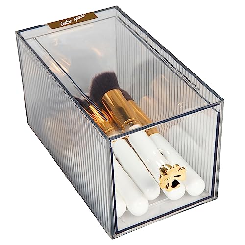 Homestrap Small Cosmetics Makeup and Jewelry Storage Case Display Set | Stackable Transparent Nail Art Accessories Organizer Boxes - Image 1