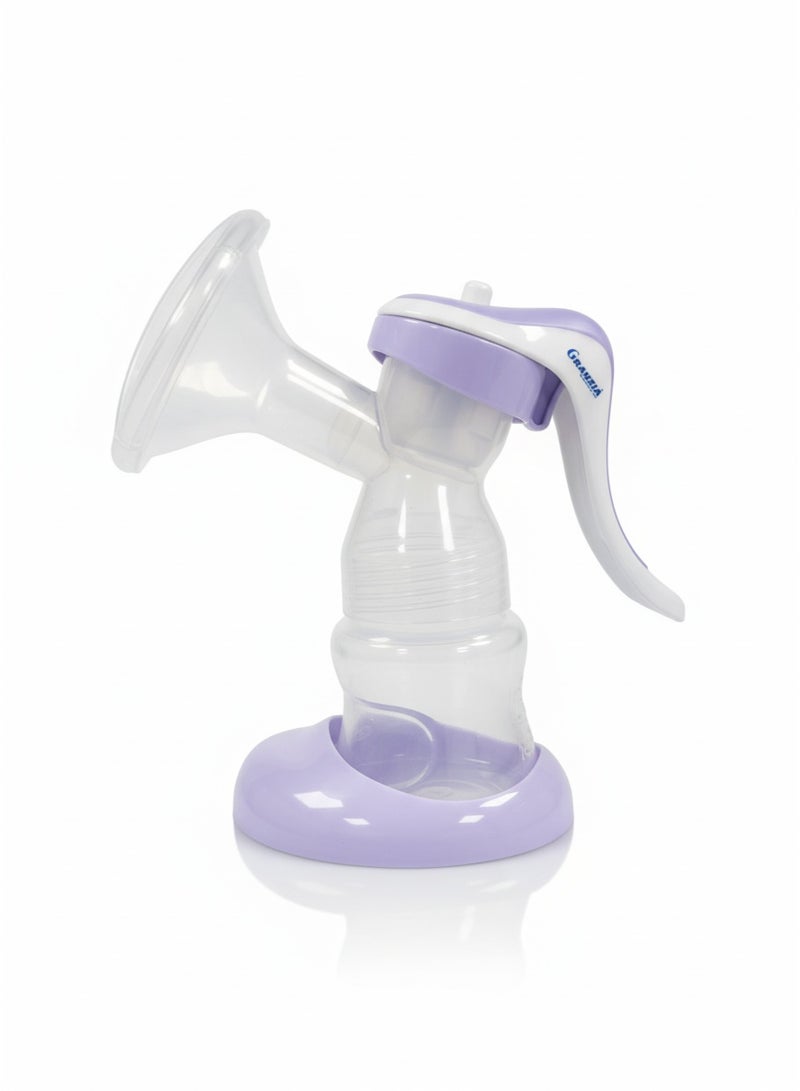 Granzia Manual Breast Pump – Comfort & Safety is specially designed for mothers for healthy and comfortable breastfeeding with a soft silicone cushion and a 2-year warranty. - Image 2