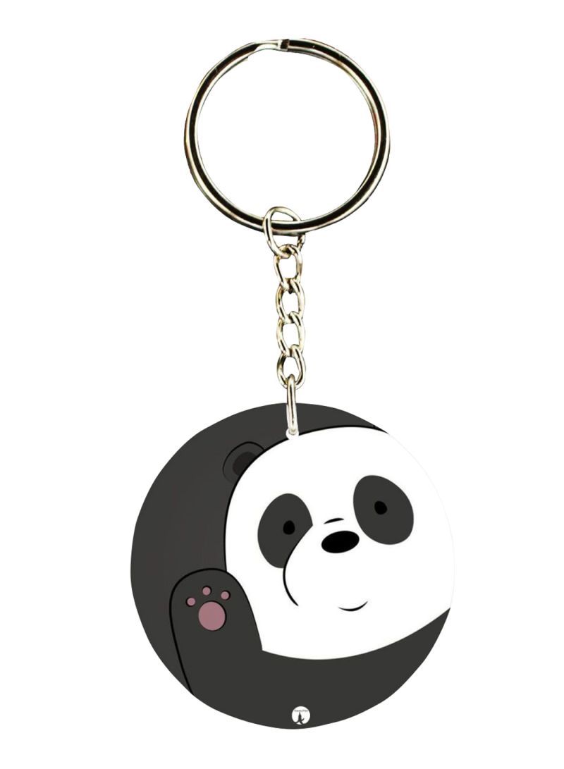Double Sided Panda Printed Keychain