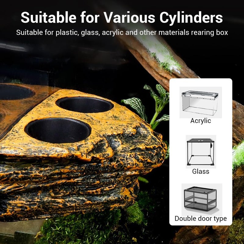 DONGKER Magnetic Reptile Feeding Ledge,Strong Magnets Double Bowl Reptile Feeding Bowl for Crawling Pets Bearded Dragon Lizards Geckos Reptile - Image 5
