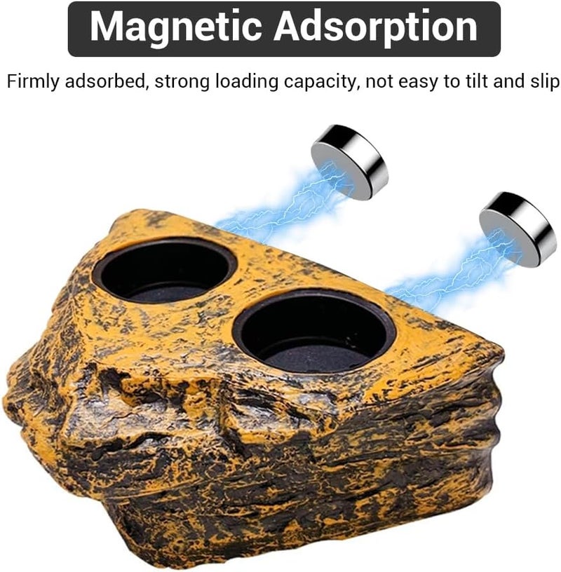 DONGKER Magnetic Reptile Feeding Ledge,Strong Magnets Double Bowl Reptile Feeding Bowl for Crawling Pets Bearded Dragon Lizards Geckos Reptile - Image 2