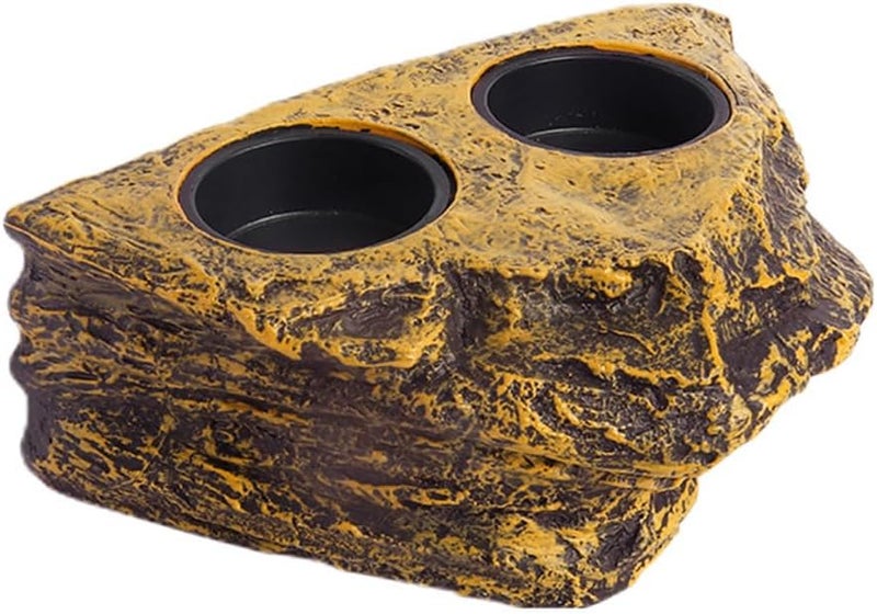 DONGKER Magnetic Reptile Feeding Ledge,Strong Magnets Double Bowl Reptile Feeding Bowl for Crawling Pets Bearded Dragon Lizards Geckos Reptile - Image 1