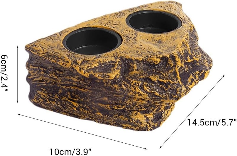 DONGKER Magnetic Reptile Feeding Ledge,Strong Magnets Double Bowl Reptile Feeding Bowl for Crawling Pets Bearded Dragon Lizards Geckos Reptile - Image 4