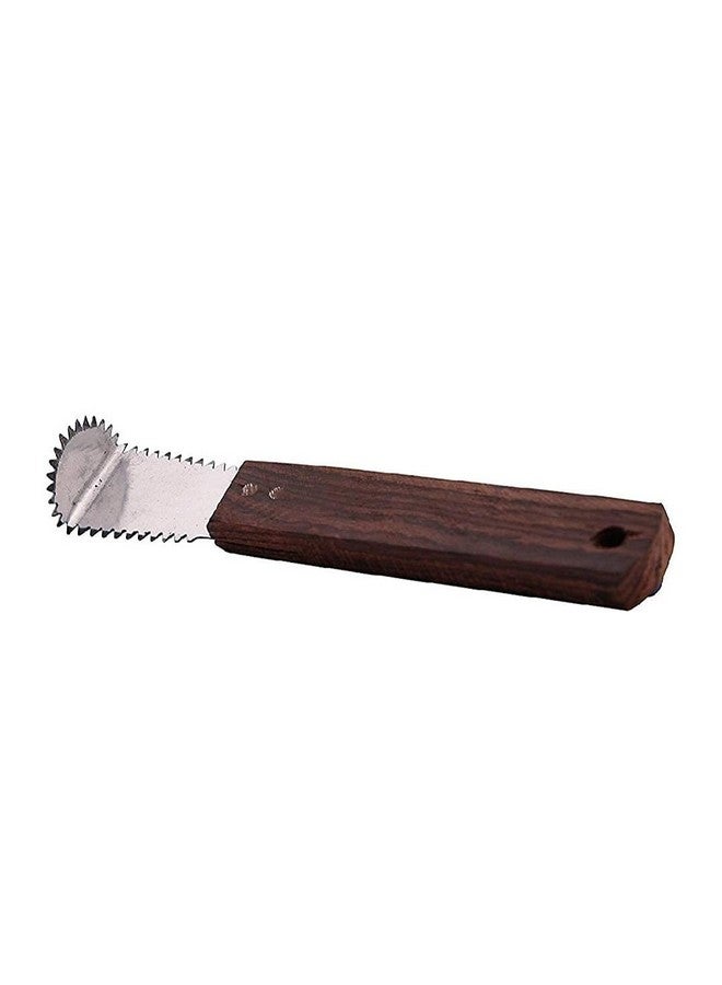 Rinkle Trendz Stainless Steel Wooden Coconut Scrapper Coconut Grater Brown Handle