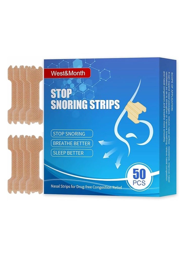 general Snoring Strips, Anti-Snoring Patches, 50 Breathing Napping Strips, Relieves Nasal Congestion, Improves Airflow, Comfortably Fits Snoring Patches, Super Powerful Anti-Snoring Solution - Image 1